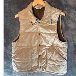 True Vintage x 70s x Nelson Puffer Trucker Vest (70’s Men’s XL) Tan/Brown Medium